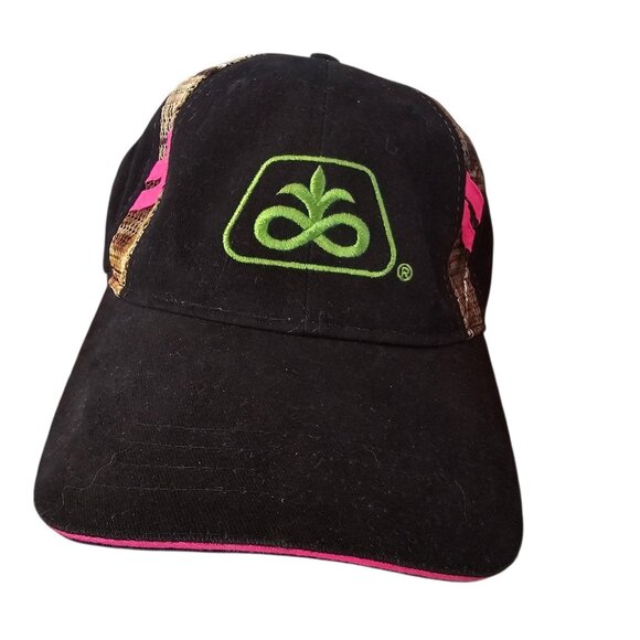 Womens Pioneer Seed Baseball Hat Hats Caps Black Pink Camo Sequins Lot Of 2 - Picture 3 of 12